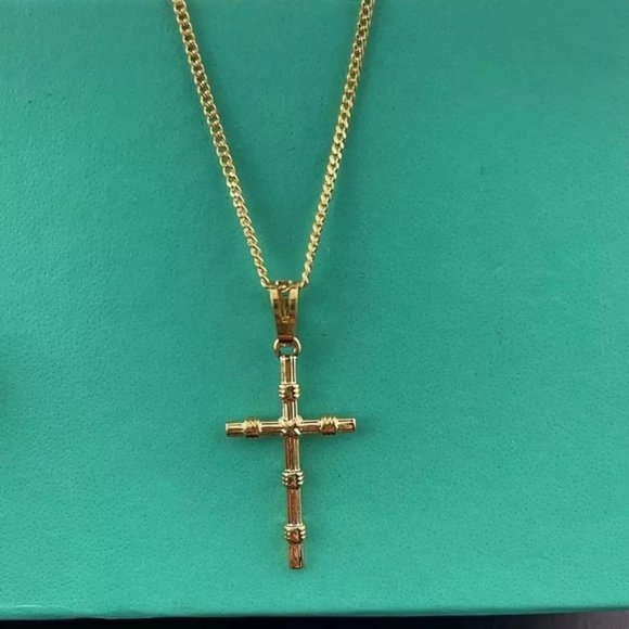 Fashion Gold Color Necklace Religious Faith Cross Pendant Necklace Women… - Picture 3 of 6